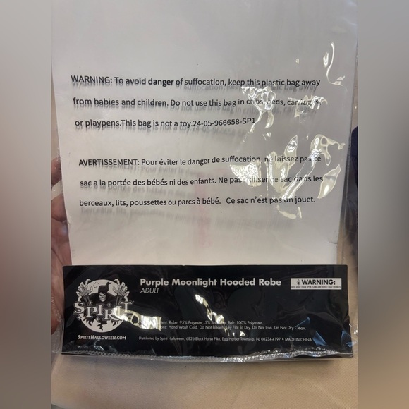 Halloween Purple Hooded Robe Velvet Moon & Stars L/XL 12-16 NEW - Picture 10 of 12